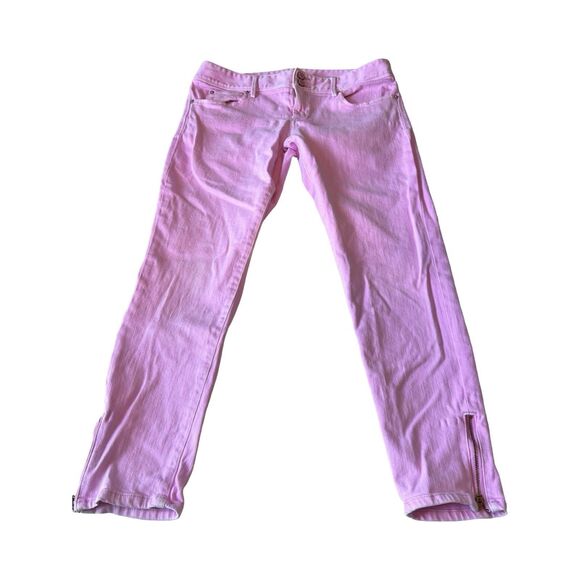 Lilly Pulitzer Womans 8 Lavender Worth Skinny Mini Zip Ankle Stretch Jeans - Picture 1 of 5